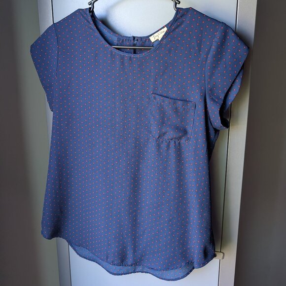 Lily White Blue short sleeve lightweight top - Picture 1 of 3